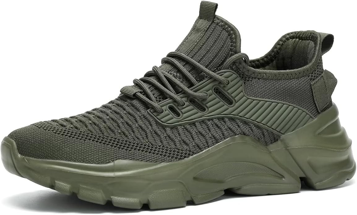 Men's Running Shoes, Non Slip, Breathable, Lightweight Fashion Sneakers, Slip Resistant Athletic Sports Walking Gym Work Shoes