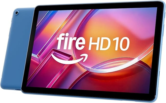 Amazon Fire HD 10 Tablet (latest model) is built for relaxation, with a vibrant 10.1-inch Full HD screen, an octa-core processor, 3 GB RAM, 32 GB of storage, and ocean