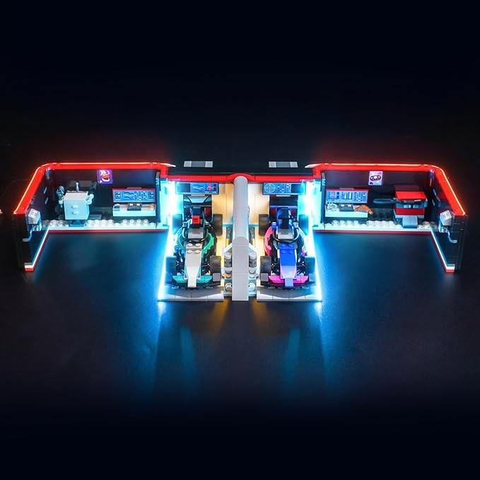 LED Lighting Compatible with Lego F1 Garage & Mercedes-AMG & Alpine Cars 60444, Light Kit Compatible with Lego 60444, NOT Included The Model Set