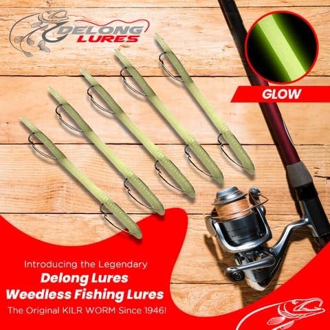 Delong Lures Weedless Pre-Rigged Fishing Lures Bass Set, Pike, and Anything in Between - Made in USA - Extra Durable Soft Plastic Swimbaits for Bass Fishing Lures - 5 PCS Bass Baits and Lures Pack