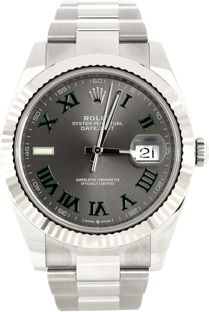 Pre-Loved Oyster Perpetual Datejust Wimbledon Automatic Watch Stainless Steel and White Gold 41