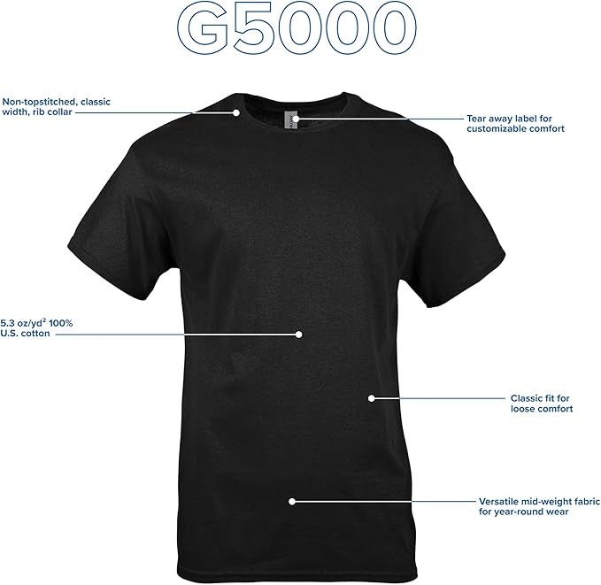 Gildan Adult Heavy Cotton T-Shirt, Style G5000, Multipack