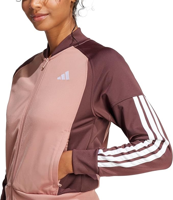 adidas women's knitted three-stripe fashion sports top