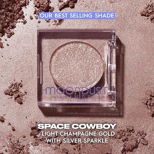 Urban Decay 24/7 Moondust Glitter Eyeshadow Single - Sparkly Eye Glitter Makeup, Long-lasting Wear, Highly Reflective Shimmer Finish, Luminous Wet Look Effect, Buildable Eye Shadow Topper - 0.06 Oz
