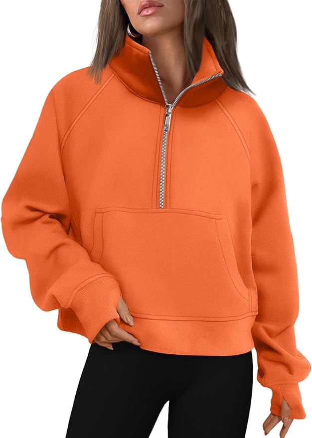 AUTOMET Womens Sweatshirts Half Zip Cropped Pullover Fleece Quarter Zipper Hoodies 2025 Fall Fashion Outfits Clothes