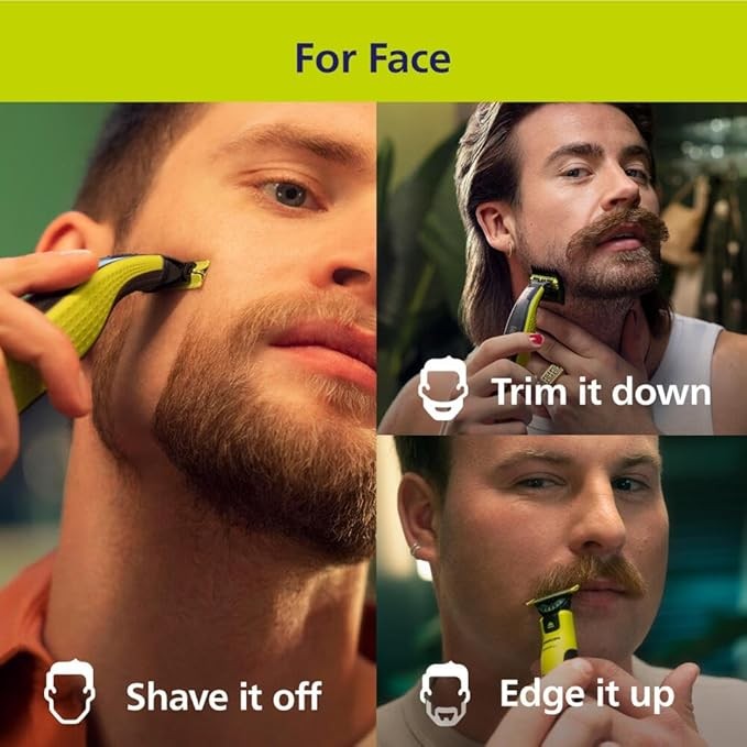 Philips Norelco OneBlade 360 Hybrid Face, Electric Beard Trimmer and Shaver, with 360 Blade Technology, 1x 360 Blade for Face, 5in1 Adjustable Comb, Model QP2724/90