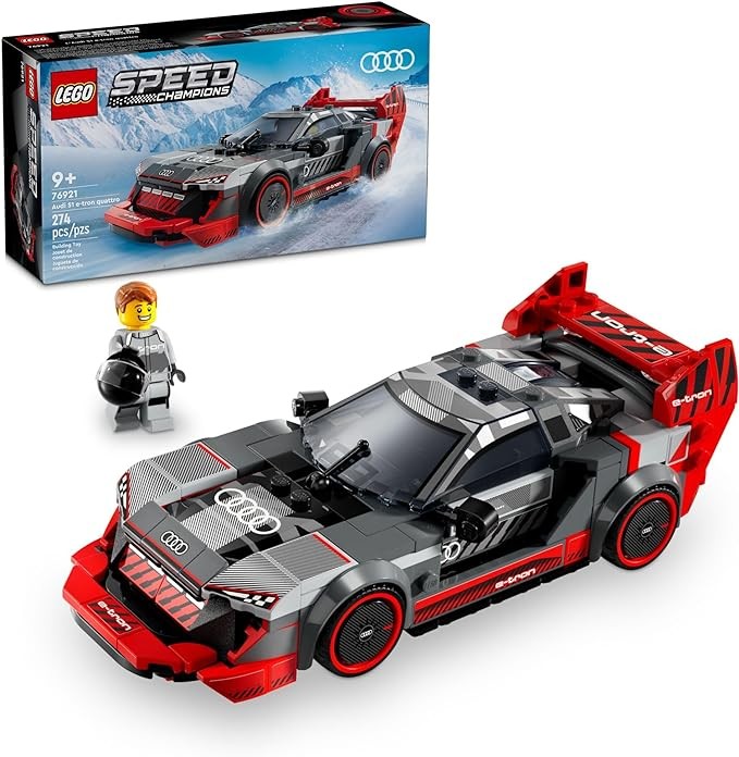LEGO Speed Champions Audi S1 e-tron Quattro Race Car Toys - Building Toys for Kids, Boys & Girls, Ages 9+ - Design Details & 1 Minifigure - Car Model Kit Birthday Gift - 76921