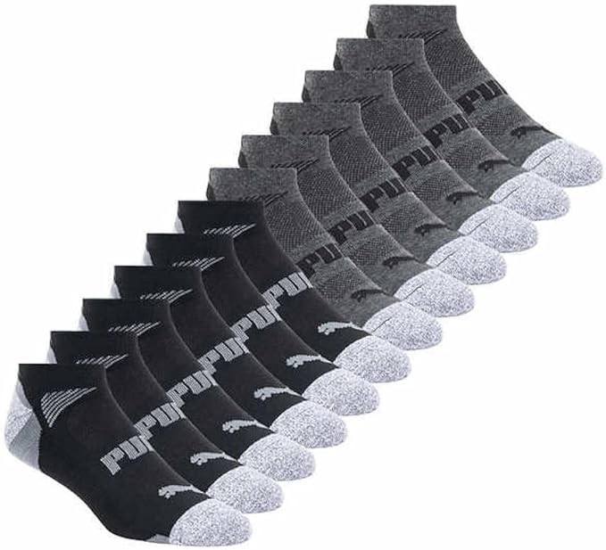 PUMA Men’s Repreve Athletic Sock, 12-pair (Black)
