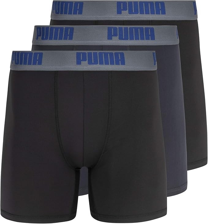 PUMA mens 3 Pack Performance Boxer Briefs