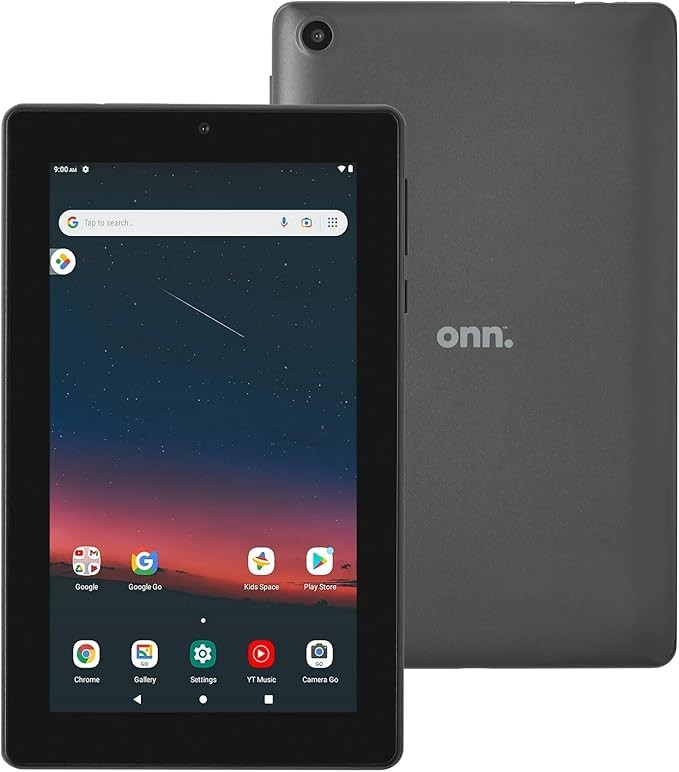 Click to see full view Onn Surf Tablet Gen 3 2022 MTK Quad-Core 32GB eMMC 2GB 7" (1024x600) Touchscreen Android 12 Go 2 Cameras Charcoal (Renewed)