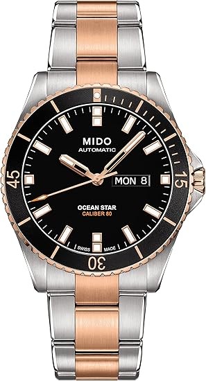 MIDO Ocean Star 200 - Swiss Automatic Watch for Men - 42.5mm Stainless Steel Case - Day/Date Calendar - Rotating Bezel - 200m Water Resistance