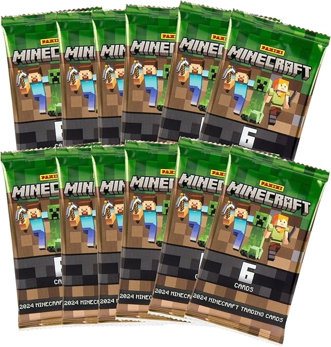Panini Minecraft Mega Box – Official Trading Cards, 72 Cards per Box, Exclusive Foil Parallels, Rare Inserts, Great Gift for Kids & Gamers